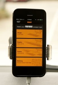 FODBOSS runway sweeper smartphone app