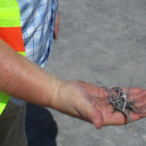 Handful of FOD collected using Military Airport Sweeper
